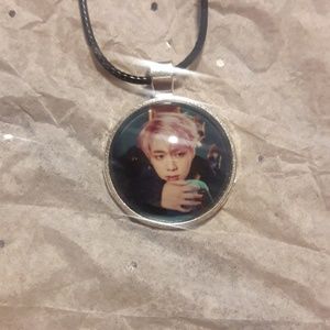 BTS Kpop Jin Silver Pendant Necklace